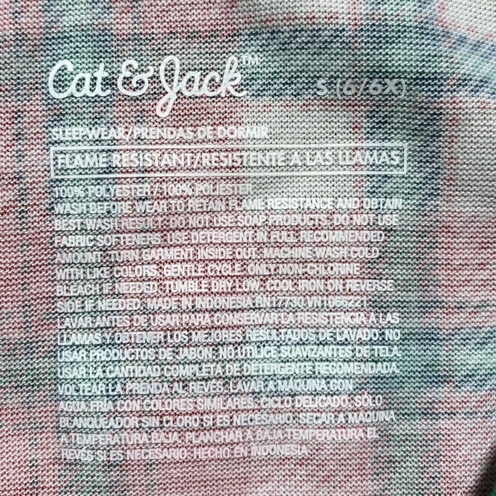 Cat & Jack Girls Christmas Plaid Sleepwear‎ Sleep Shirt Nightgown Size S (6-6x)